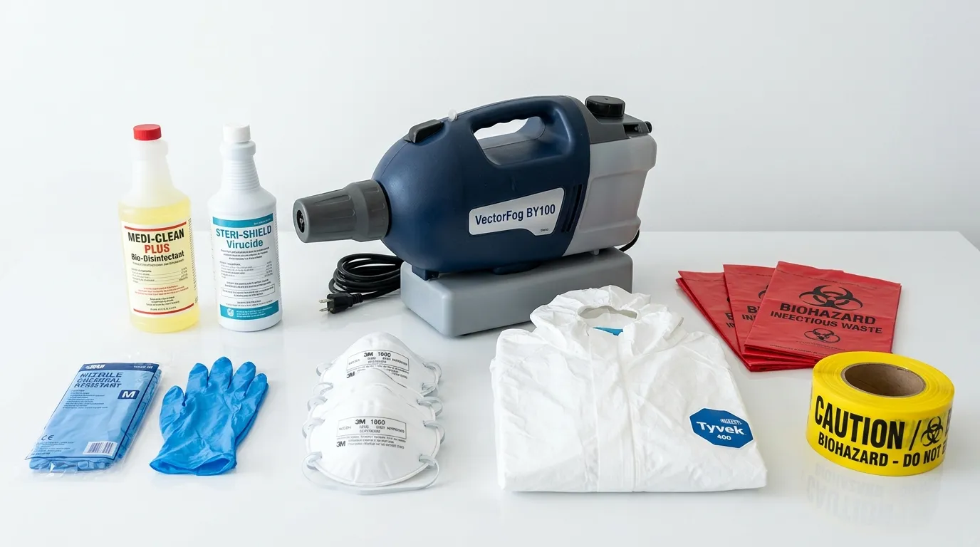 Professional biohazard remediation crew working in North Caldwell